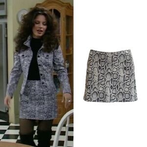 1990s Snake Print Mini Skirt As Seen On Fran Fine in The Nanny